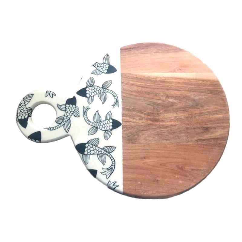 Only Natural - Serveerplank rond - Vissen