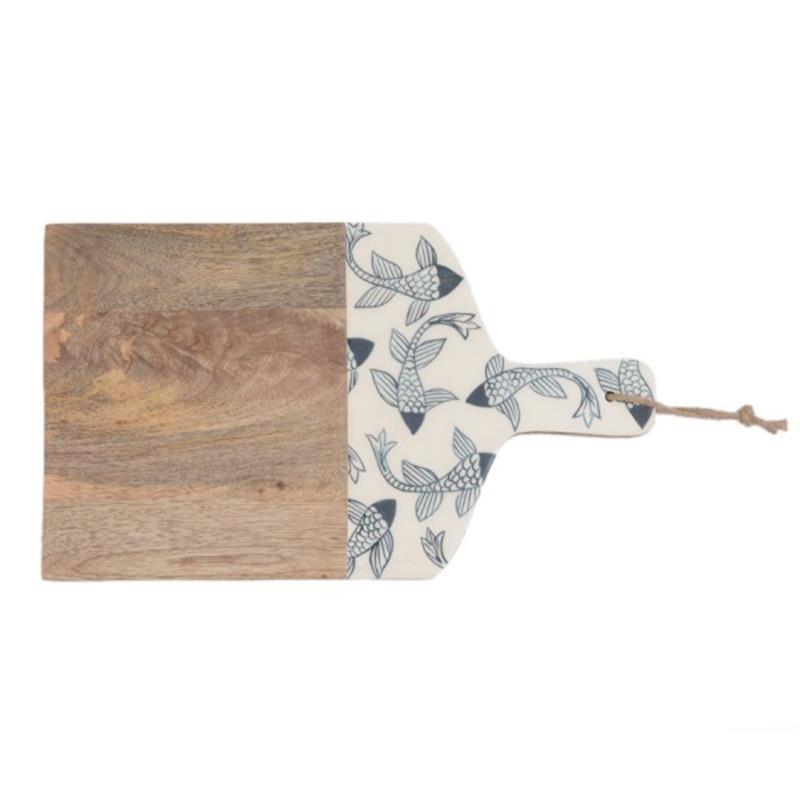 Only Natural - Serveerplank vierkant - Vissen